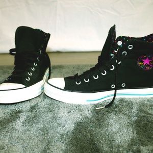 Converse Special Edition Black with Rainbow Dots